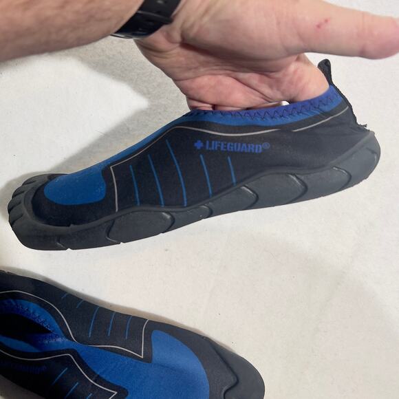 Lifeguard Water Shoes Men's 12/13 Ankle High Water Socks Black Blue #01662 - Picture 8 of 16